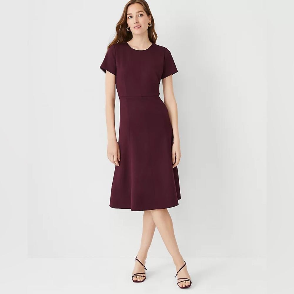 ❤️ NWT Ann Taylor Lined Flowy Midi Dress in Plum Rose Purple - $139